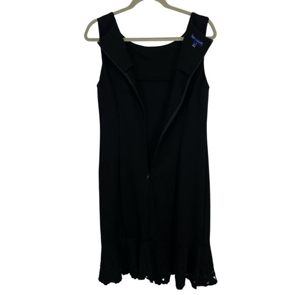 Talbots Sleeveless Shift Dress Women size 12 Black Lace Hem - Picture 3 of 9